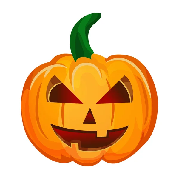 Citrouille Réaliste Pour Les Vacances Halloween Sur Fond Blanc Illustration — Image vectorielle