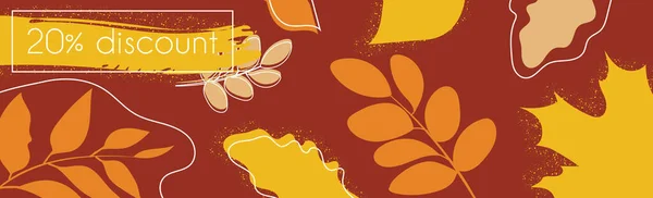 Procent Grote Herfst Kortingen Web Banner Vector Illustratie — Stockvector