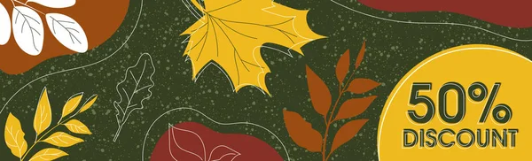 Большие Осенние Скидки Рекламный Баннер Векторная Иллюстрация — стоковый вектор