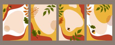 Soyut trend jenerik sonbahar sanat şablonları. Kapak için elverişli, web afişi, poster, poster, kartpostal - Vektör illüstrasyonu