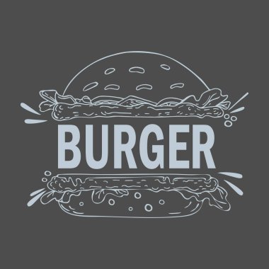Logo kelimesi fast food olarak biçimlendirildi - Vektör illüstrasyonu