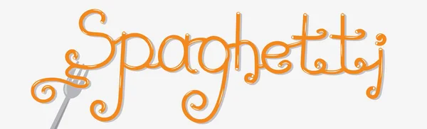 Spaghetti Kelimesi Şık Bir Logo Olarak Biçimlendirildi Vektör Illüstrasyonu — Stok Vektör