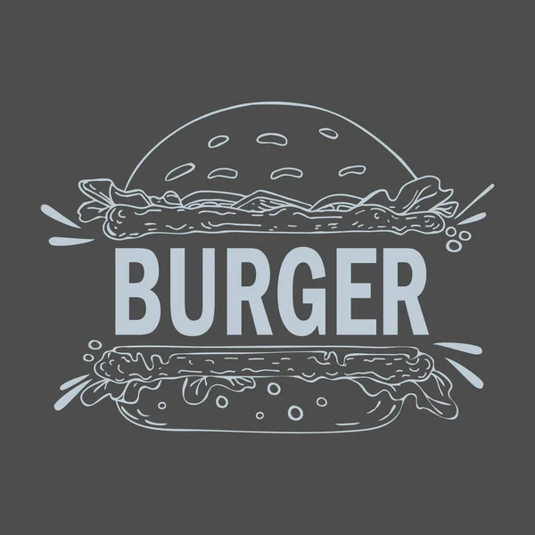 Logo Palavra Burger Estilizado Como Fast Food Ilustração Vetorial —  Vetores de Stock