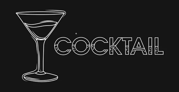 Logo Palavra Cocktail Estilizado Como Bebidas Moda Ilustração Vetorial —  Vetores de Stock