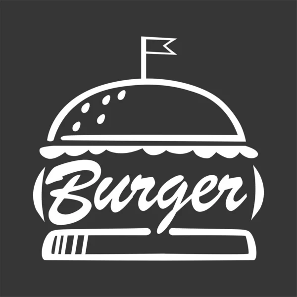 Logo Word Burger Stylized Fast Food Vector Illustration — Stock Vector