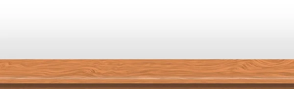 Mesa Grande Textura Madera Tablas Fondo Blanco Ilustración Vectorial — Vector de stock