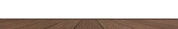Realistic Dark Wooden Floor White Wall Background Presentation Vector Illustration — Stock Vector