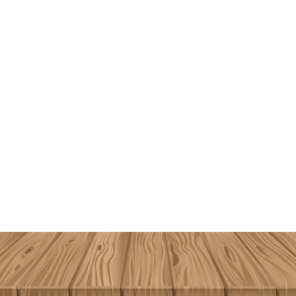 Large Table Top Wooden Texture Boards White Background Vector Illustration — Stock Vector