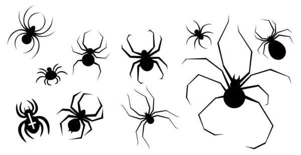 Set of spiders element for the holiday Halloween - Vector illustration