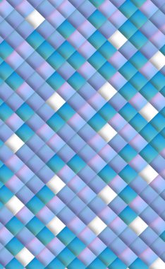 Birçok mavi kareye sahip soyut ışık arkaplanı - Vektör illüstrasyonu