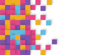 Çok renkli karelere sahip soyut ışık arkaplanı - Vektör illüstrasyonu