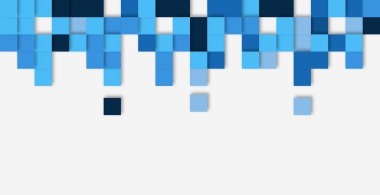 Birçok mavi kareye sahip soyut ışık arkaplanı - Vektör illüstrasyonu