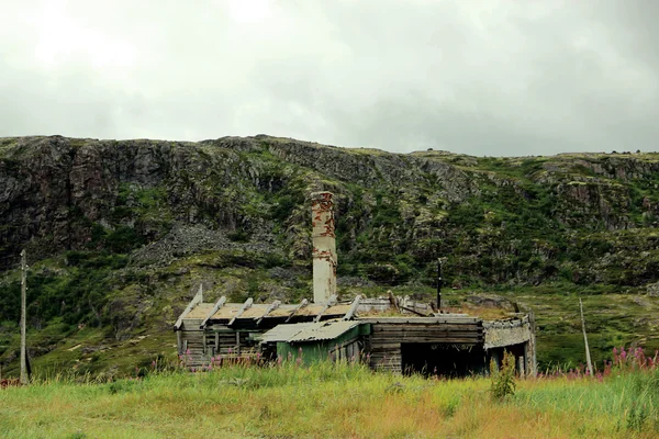 Teriberka Murmansk bölgesi, Kuzey Kutbu, Rusya, binalar terk.