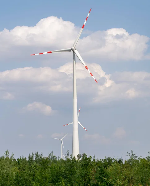 Wind Turbines Windmills Generating Electricity Renewable Electric Energy Production Clean — Stock Photo, Image