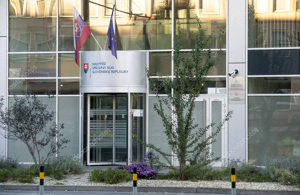 Bratislava, Slovakia - October, 8, 2025 : The Supreme Administrative Court of the Slovak Republic (Najvyssi spravny sud Slovenskej republiky). Bratislava. Slovakia.