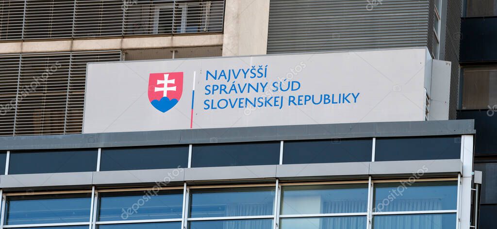 Bratislava, Slovakia - October, 8, 2025 : The Supreme Administrative Court of the Slovak Republic (Najvyssi spravny sud Slovenskej republiky). Bratislava. Slovakia.