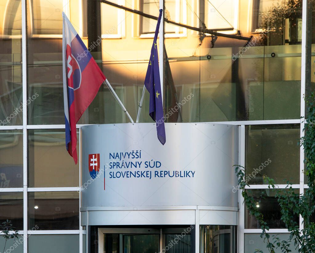 Bratislava, Slovakia - October, 8, 2025 : The Supreme Administrative Court of the Slovak Republic (Najvyssi spravny sud Slovenskej republiky). Bratislava. Slovakia.