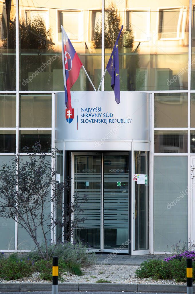 Bratislava, Slovakia - October, 8, 2025 : The Supreme Administrative Court of the Slovak Republic (Najvyssi spravny sud Slovenskej republiky). Bratislava. Slovakia.