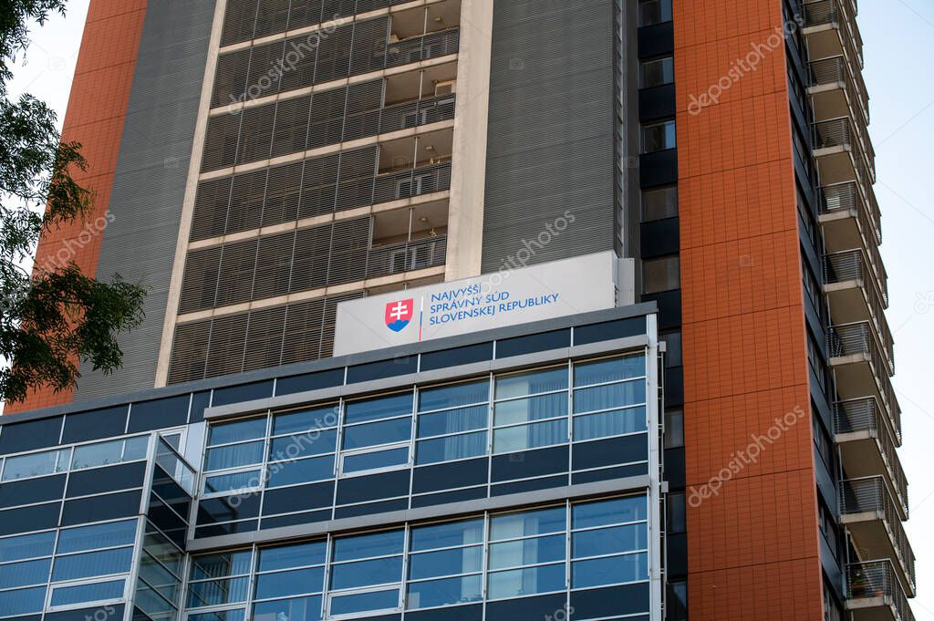 Bratislava, Slovakia - October, 8, 2025 : The Supreme Administrative Court of the Slovak Republic (Najvyssi spravny sud Slovenskej republiky). Bratislava. Slovakia.