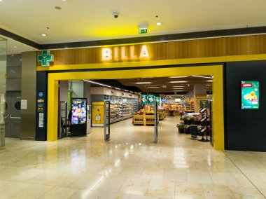 Bratislava, Slovakia - November, 16, 2025 : Billa store front in the shopping mall Eurovea. BILLA  is an Austrian supermarket chain that operates in Europe.