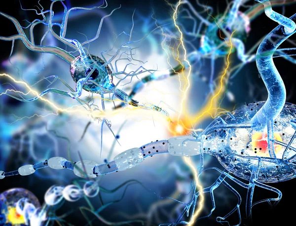 Células nervosas, conceito para doenças neurológicas, tumores e cirurgia cerebral — Fotografia de Stock