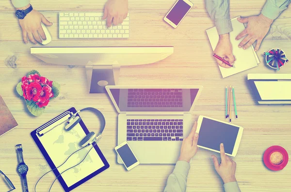 Reunión del equipo de negocios. Lluvia de ideas, concepto de planificación — Foto de Stock