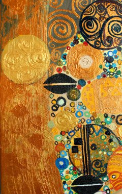 Özgün bir resmin dokusu, arkaplanı ve renkli görüntüsü, tuval üzerindeki yağ 