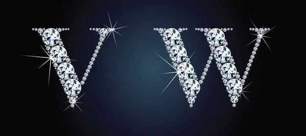 Diamantbokstäver Fantastiska Vackra Smycken Som Ädelstenar Och Silver Vektor Eps10 — Stock vektor