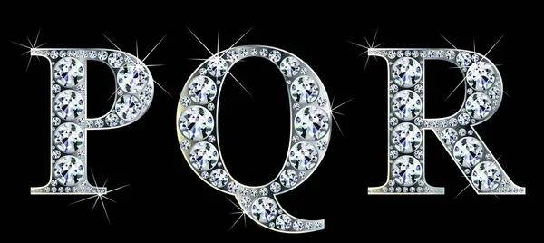 Diamantbokstäver Fantastisk Vacker Smycken Som Ädelstenar Och Silver Vektor Eps10 — Stock vektor