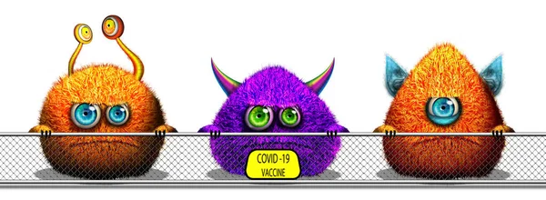 Corona Virus Covid Och Det Mutationer Tecknad Illustration — Stockfoto