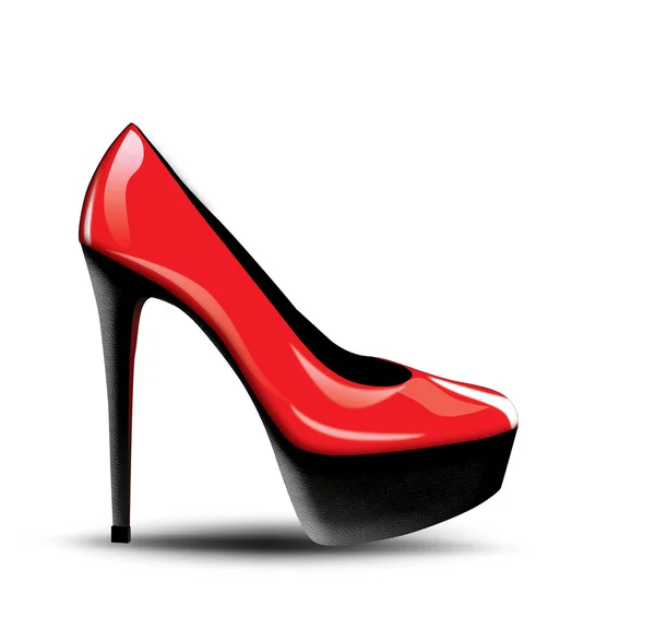 Czerwony kobiece wysoki obcas buty — Zdjęcie stockowe