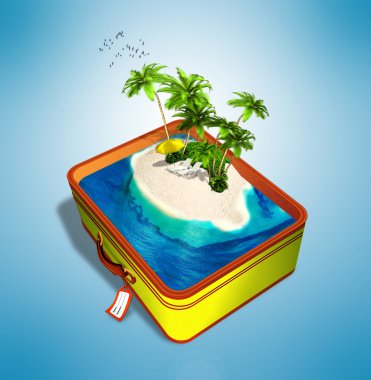 tropik ada bir seyahat bavul