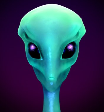 Alien on black background clipart