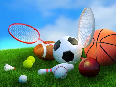 çeşitli spor malzemeleri