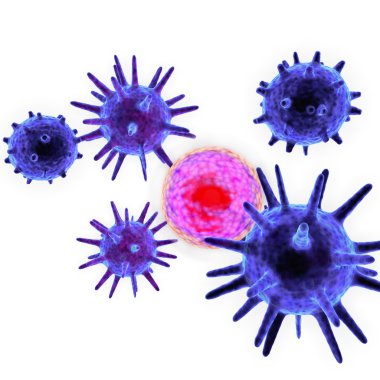 Viruses attacking nerve cells clipart