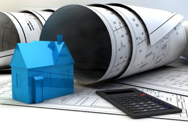 planları, ev modeli ve İnşaat ekipmanları