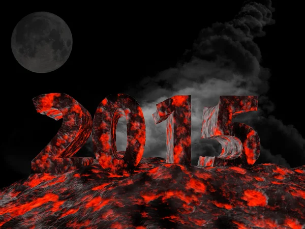 Nový rok 2015 z lávy. — Stock fotografie