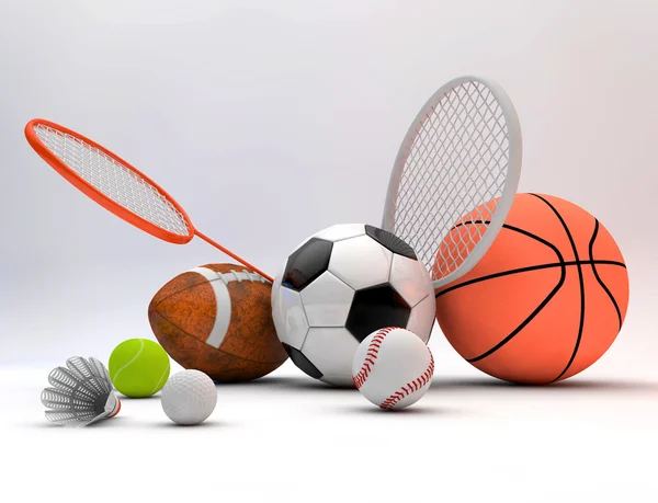 Assorted sports equipment — Stock Photo, Image