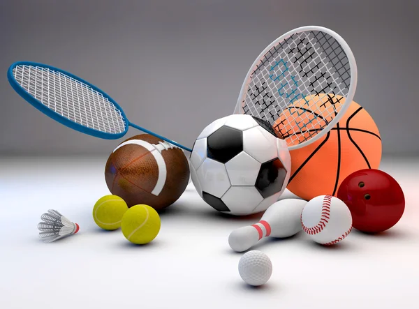 Assorted sports equipment — Stock Photo, Image
