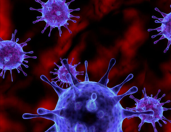 Viruses attacking nerve cells