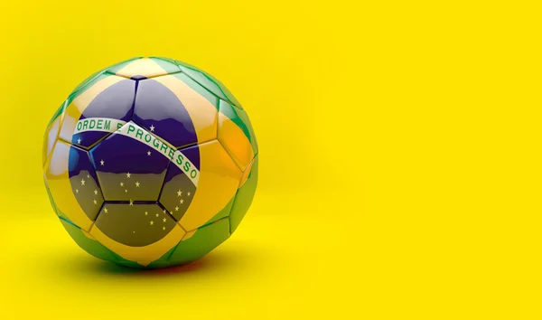 Soccer ball with Brazil 2014 flag — Stock Photo, Image