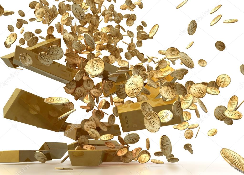 Falling Gold Coins Stock Photo by ©ralwel 53440993