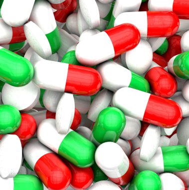 birçok renkli ilaçlar