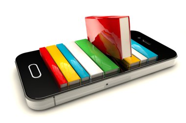 akıllı telefon kitap ile 3D render