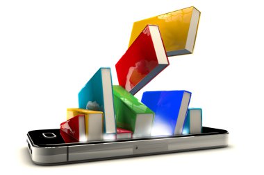 akıllı telefon kitap ile 3D render