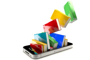 akıllı telefon kitap ile 3D render