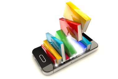 akıllı telefon kitap ile 3D render