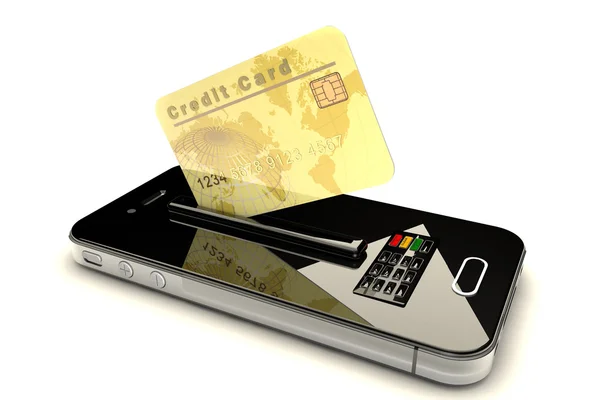 Credit Card and mobile phone — Stock Photo, Image