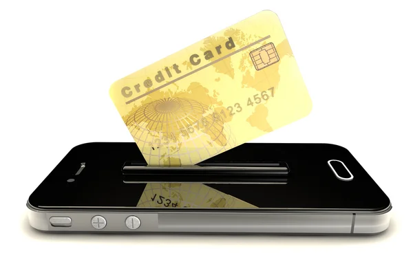 Credit Card and mobile phone — Stock Photo, Image