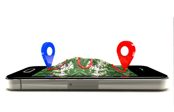 Mobile GPS navigation — Stock Photo, Image